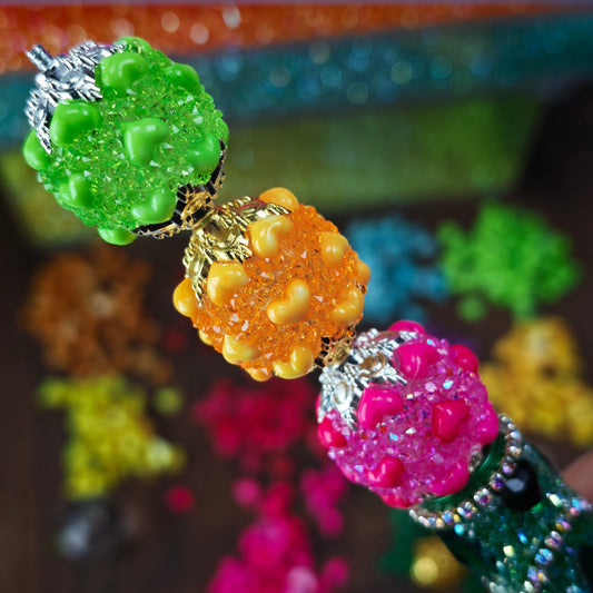 [KM6993]- 21mm Love Heart Facny Sugar Beads