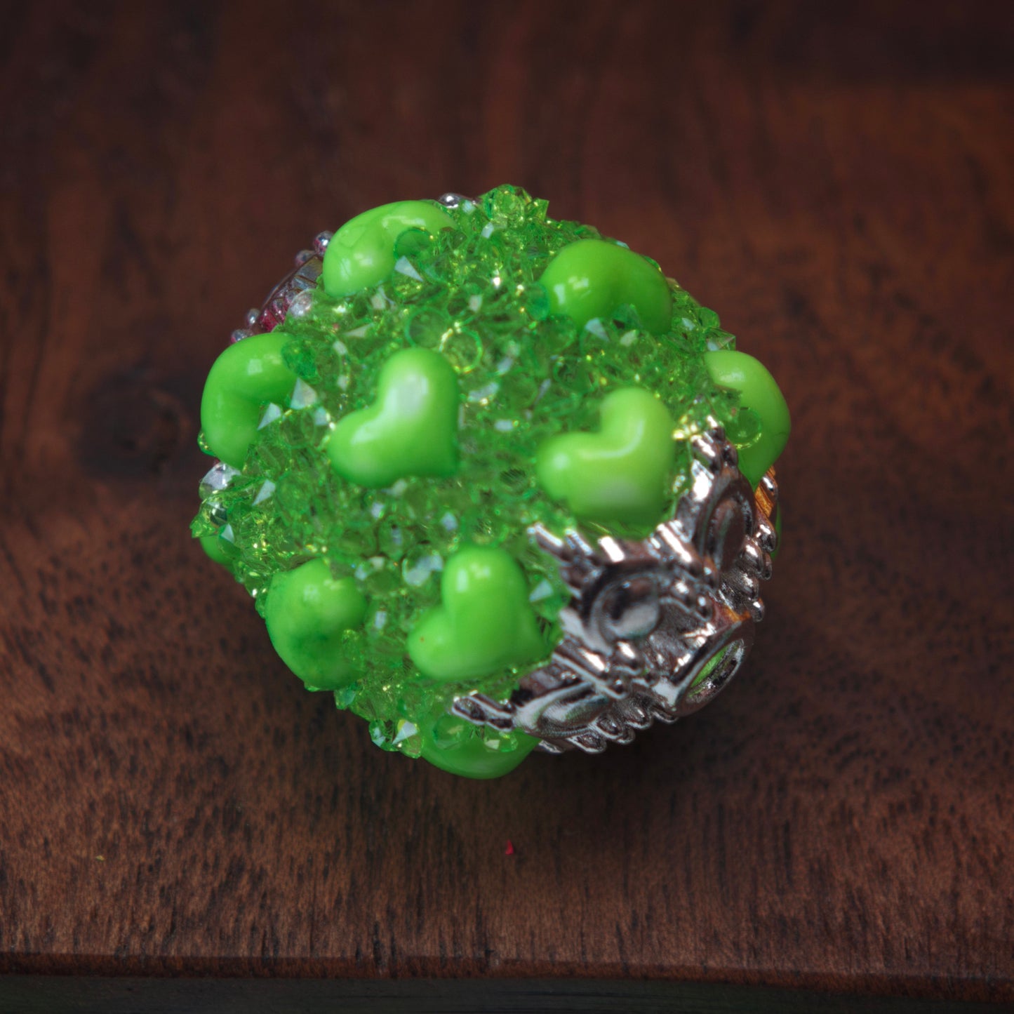 Video- [KM6993]- 21mm Love Heart Facny Sugar Beads