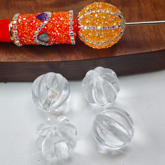 [KM0396]- 20mm Clear Pumpkin Based Beads