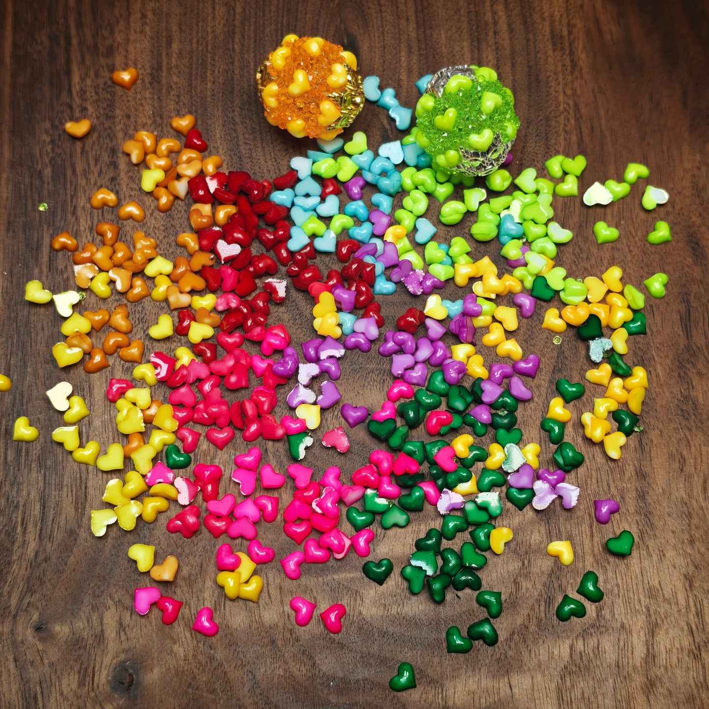 [KM6988]- 5mm Small Love Heart Resin Nails Charms