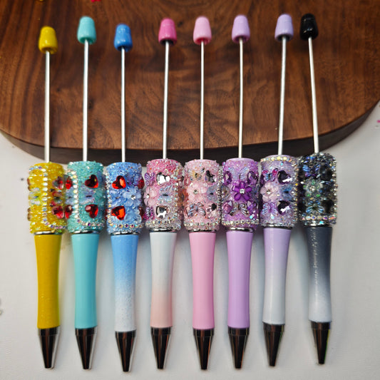 [KM6880]-  Butterfly Love Flower Fancy Beadable Pens