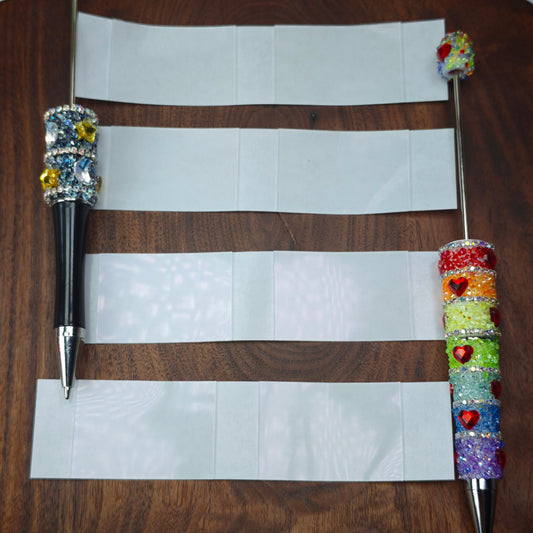 [KM1384]- Pre-Cut Pen Wraps Double Sided Pen Tapes 2.7cm*3.9cm (Size:27mm*39mm, For Regular Beadable Pens)