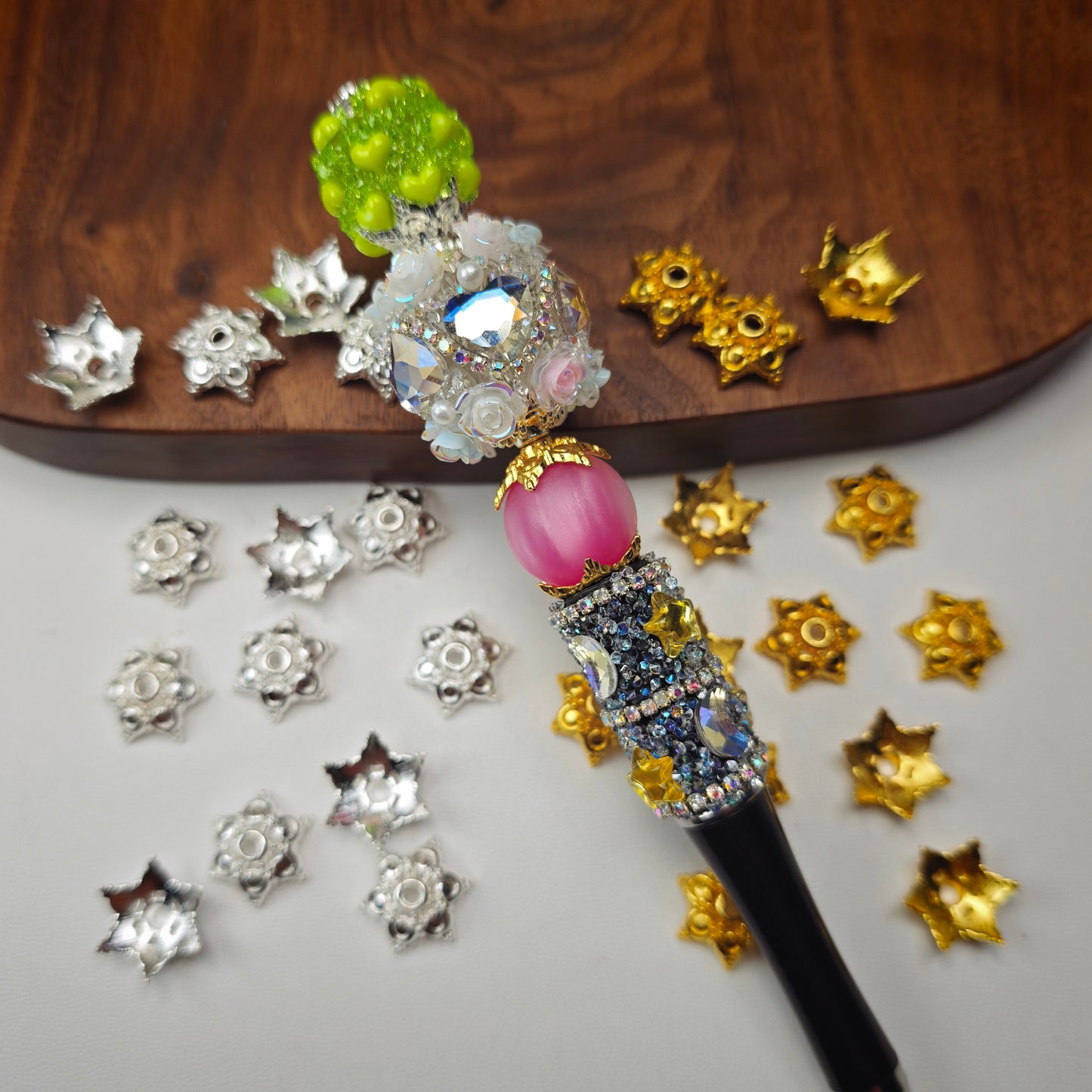 [KM6942]- 15mm Metal Six-Petal Flower Spacers, Beads Caps