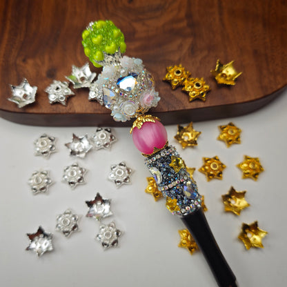 [KM6942]- 15mm Metal Six-Petal Flower Spacers, Beads Caps