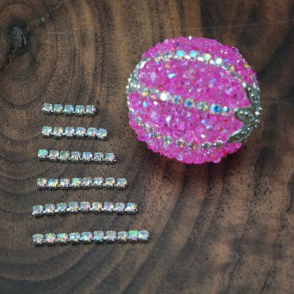 Length:9mm, 11mm, 13mm, 15mm, 19mm, Pre-Cut A Short Chain with Different Quantity Diamonds Choose, Diamonds Width:1.5mm, for Making Fancy Beads,[KM6997],[KM6998],[KM6999],[KM7000],[KM7001],[KM7002]