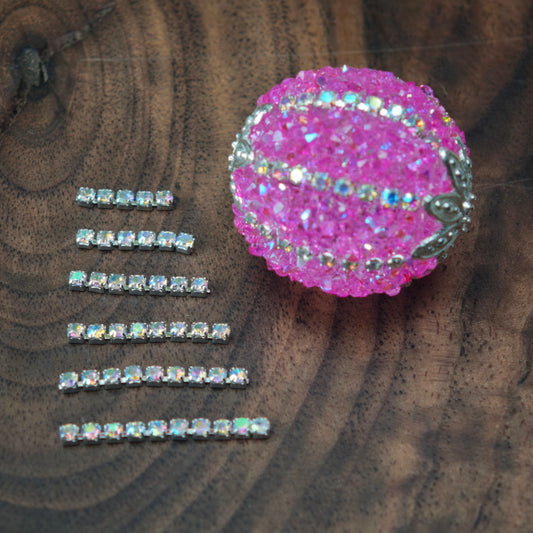 Length:9mm, 11mm, 13mm, 15mm, 19mm, Pre-Cut A Short Chain with Different Quantity Diamonds Choose, Diamonds Width:1.5mm, for Making Fancy Beads,[KM6997],[KM6998],[KM6999],[KM7000],[KM7001],[KM7002]