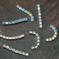 Length:9mm, 11mm, 13mm, 15mm, 19mm, Pre-Cut A Short Chain with Different Quantity Diamonds Choose, Diamonds Width:1.5mm, for Making Fancy Beads,[KM6997],[KM6998],[KM6999],[KM7000],[KM7001],[KM7002]