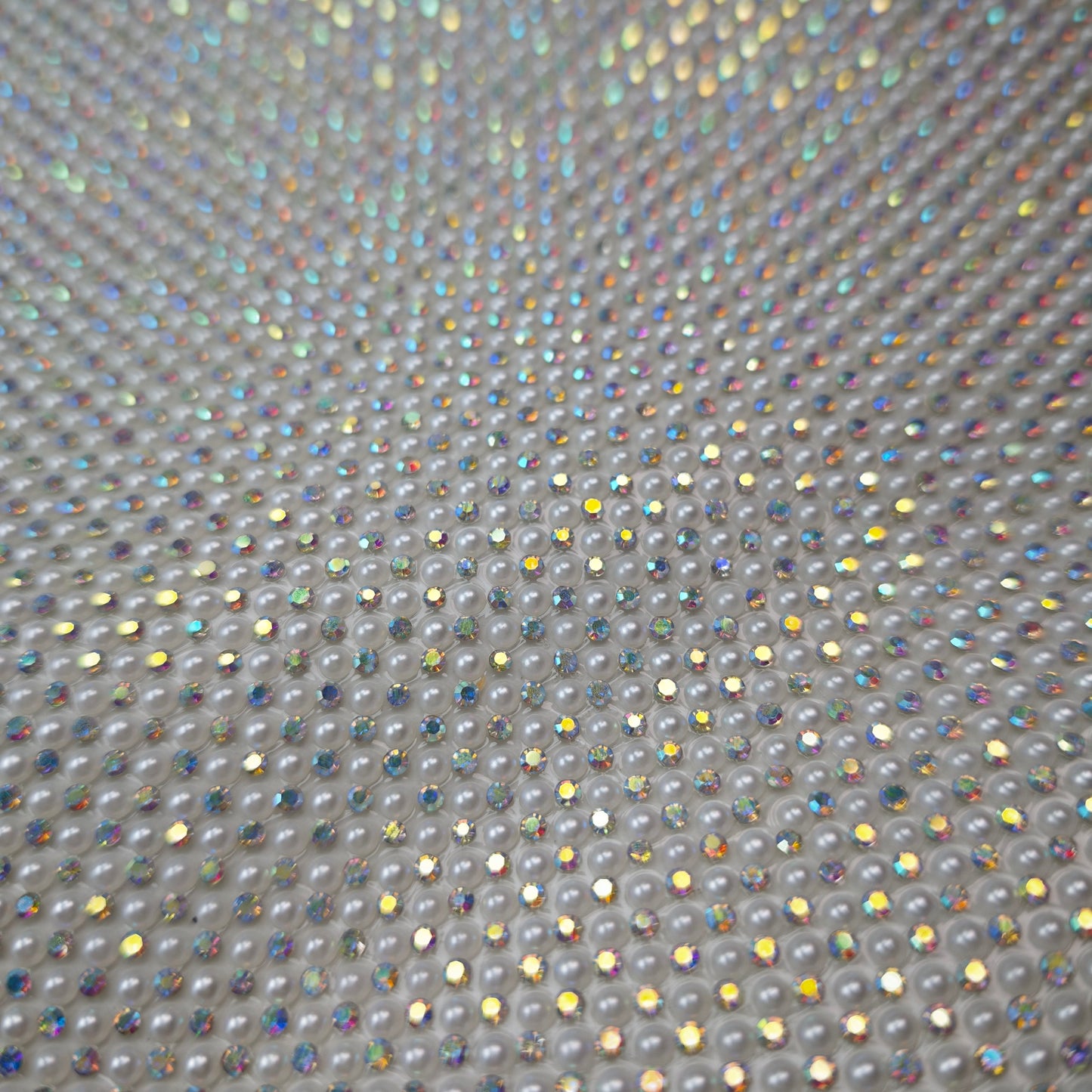 [KM7003]- 40cm*23.5cm=1 Sheet, DIY Free Cutting Diamonds Sticker Wraps Tapes, With 3mm Half-Round Pearl + 2mm Rhinestone, for Beads and Pens Wraps