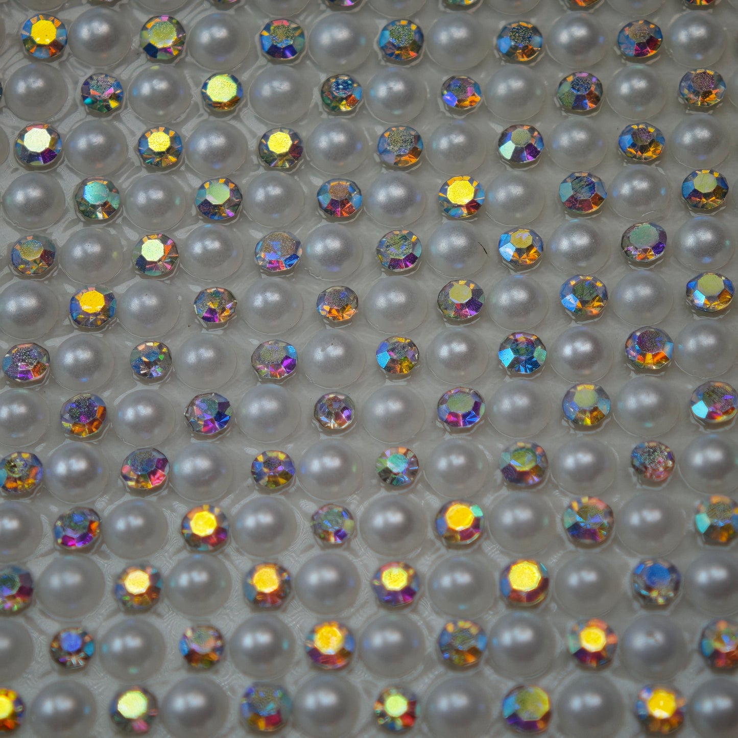 [KM7003]- 40cm*23.5cm=1 Sheet, DIY Free Cutting Diamonds Sticker Wraps Tapes, With 3mm Half-Round Pearl + 2mm Rhinestone, for Beads and Pens Wraps