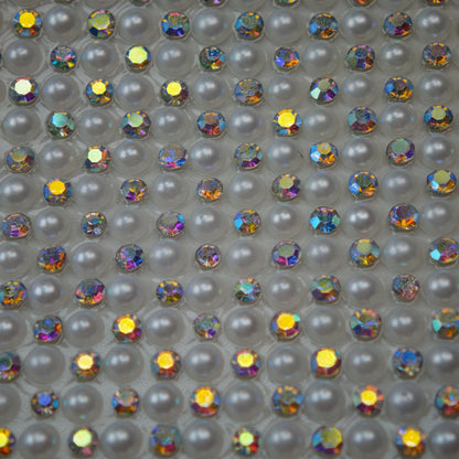 [KM7003]- 40cm*23.5cm=1 Sheet, DIY Free Cutting Diamonds Sticker Wraps Tapes, With 3mm Half-Round Pearl + 2mm Rhinestone, for Beads and Pens Wraps