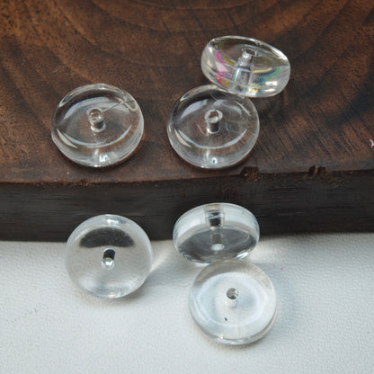 Video- [KM7004]- 13mm Clear Round Plate Stand Based Beads, with Pen Toppers Hole, Middle Hole Size For Beadable Pens Rod, Beads Thickness 4.5mm