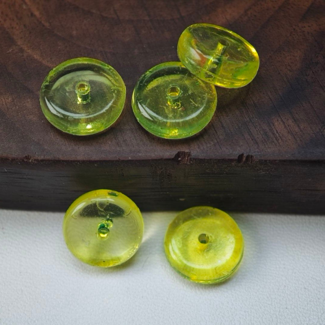 Video- [KM7004]- 13mm Clear Round Plate Stand Based Beads, with Pen Toppers Hole, Middle Hole Size For Beadable Pens Rod, Beads Thickness 4.5mm