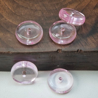 Video- [KM7004]- 13mm Clear Round Plate Stand Based Beads, with Pen Toppers Hole, Middle Hole Size For Beadable Pens Rod, Beads Thickness 4.5mm