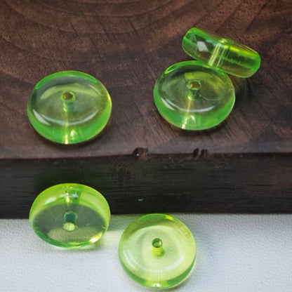 Video- [KM7004]- 13mm Clear Round Plate Stand Based Beads, with Pen Toppers Hole, Middle Hole Size For Beadable Pens Rod, Beads Thickness 4.5mm