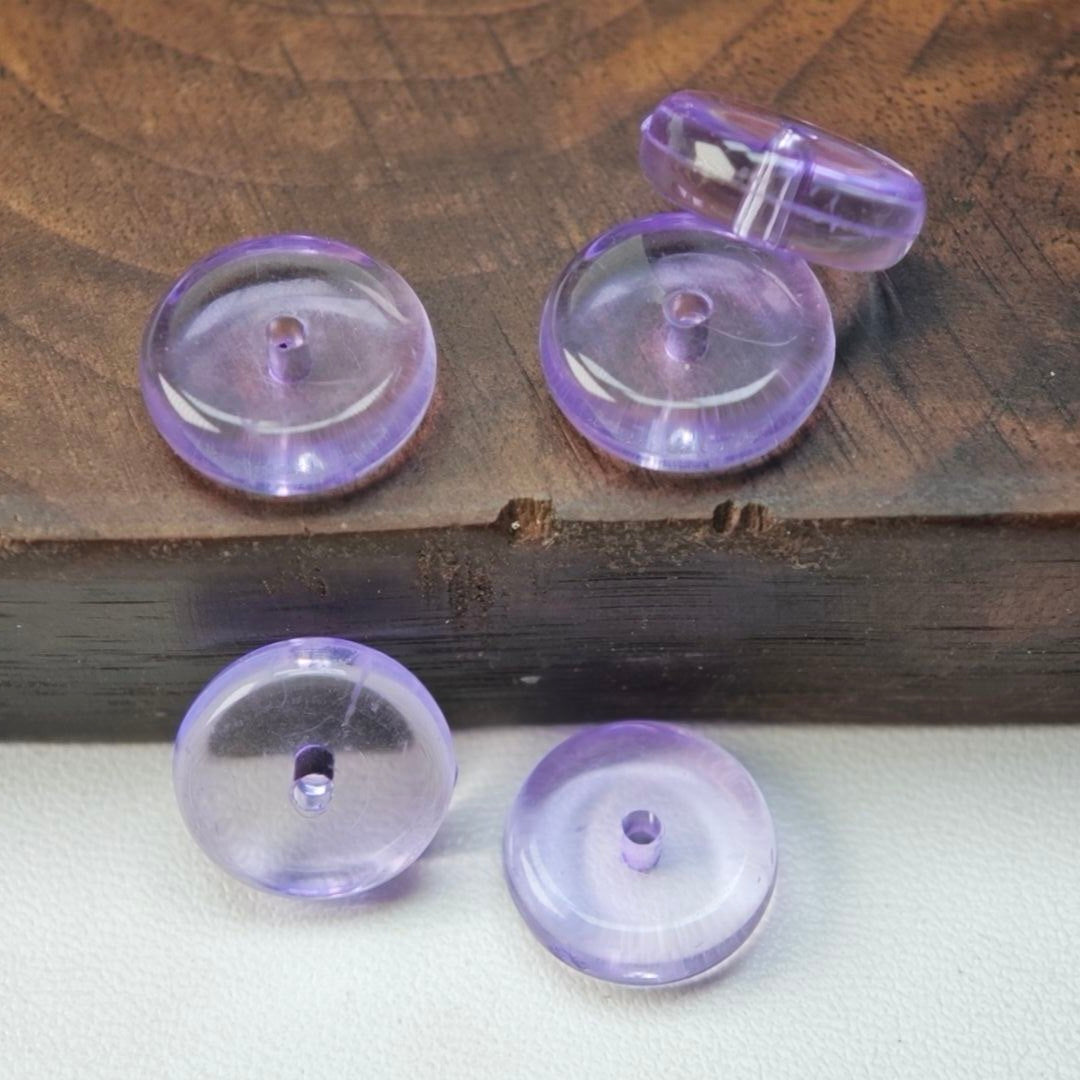 Video- [KM7004]- 13mm Clear Round Plate Stand Based Beads, with Pen Toppers Hole, Middle Hole Size For Beadable Pens Rod, Beads Thickness 4.5mm