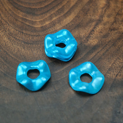 [KM5850]- 13mm Pearlescent Wavy Spacers, Acrylic Pearl Color Wavy Spacers Beads