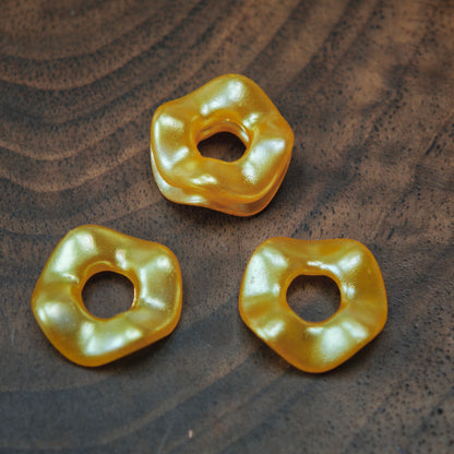 [KM5850]- 13mm Pearlescent Wavy Spacers, Acrylic Pearl Color Wavy Spacers Beads