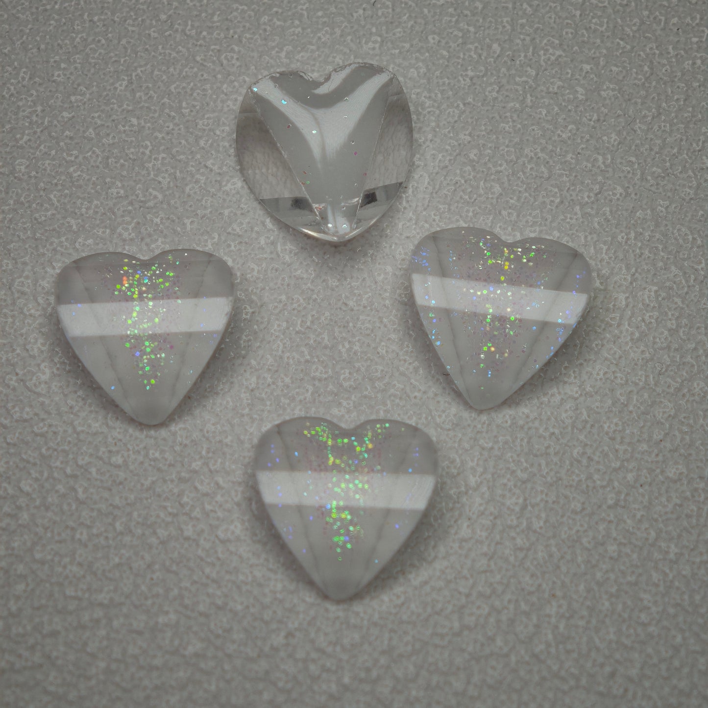 [KM7008]- 8mm*8mm Love Heart Shaped Petals Charms, Flat Bottom Peach Heart Resin Diamonds