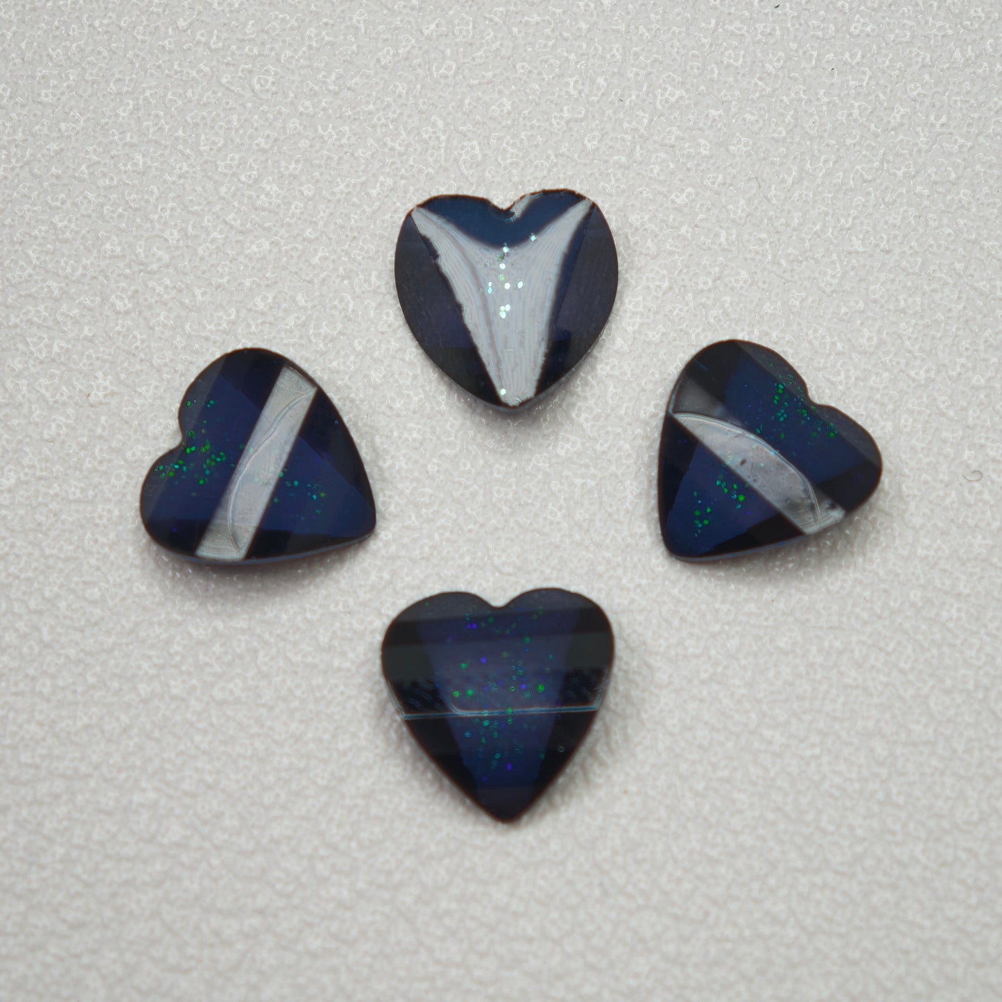 [KM7008]- 8mm*8mm Love Heart Shaped Petals Charms, Flat Bottom Peach Heart Resin Diamonds