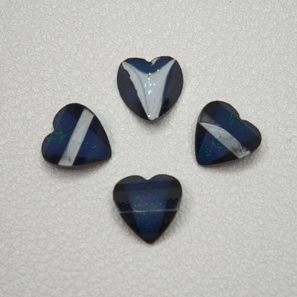 [KM7008]- 8mm*8mm Love Heart Shaped Petals Charms, Flat Bottom Peach Heart Resin Diamonds