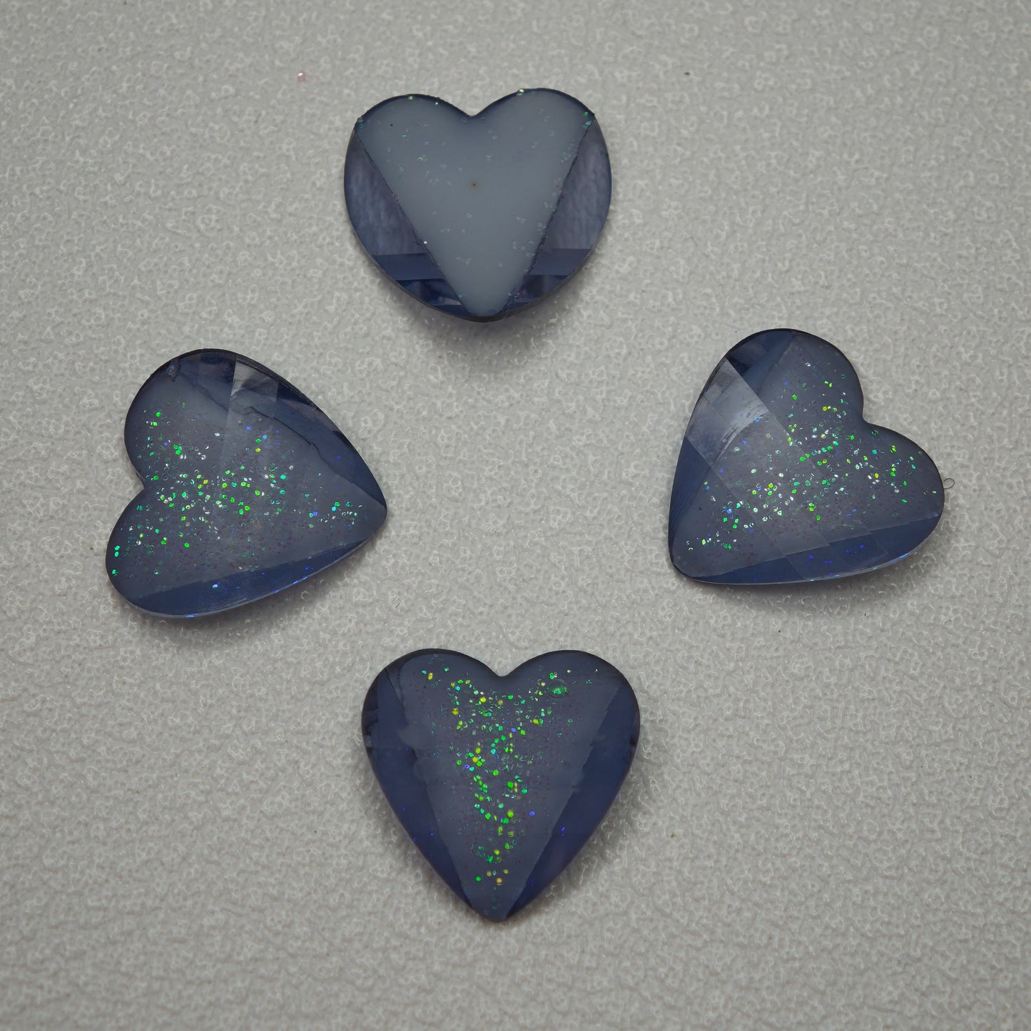[KM7008]- 8mm*8mm Love Heart Shaped Petals Charms, Flat Bottom Peach Heart Resin Diamonds