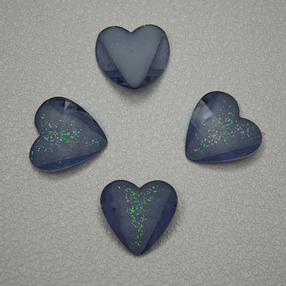[KM7008]- 8mm*8mm Love Heart Shaped Petals Charms, Flat Bottom Peach Heart Resin Diamonds