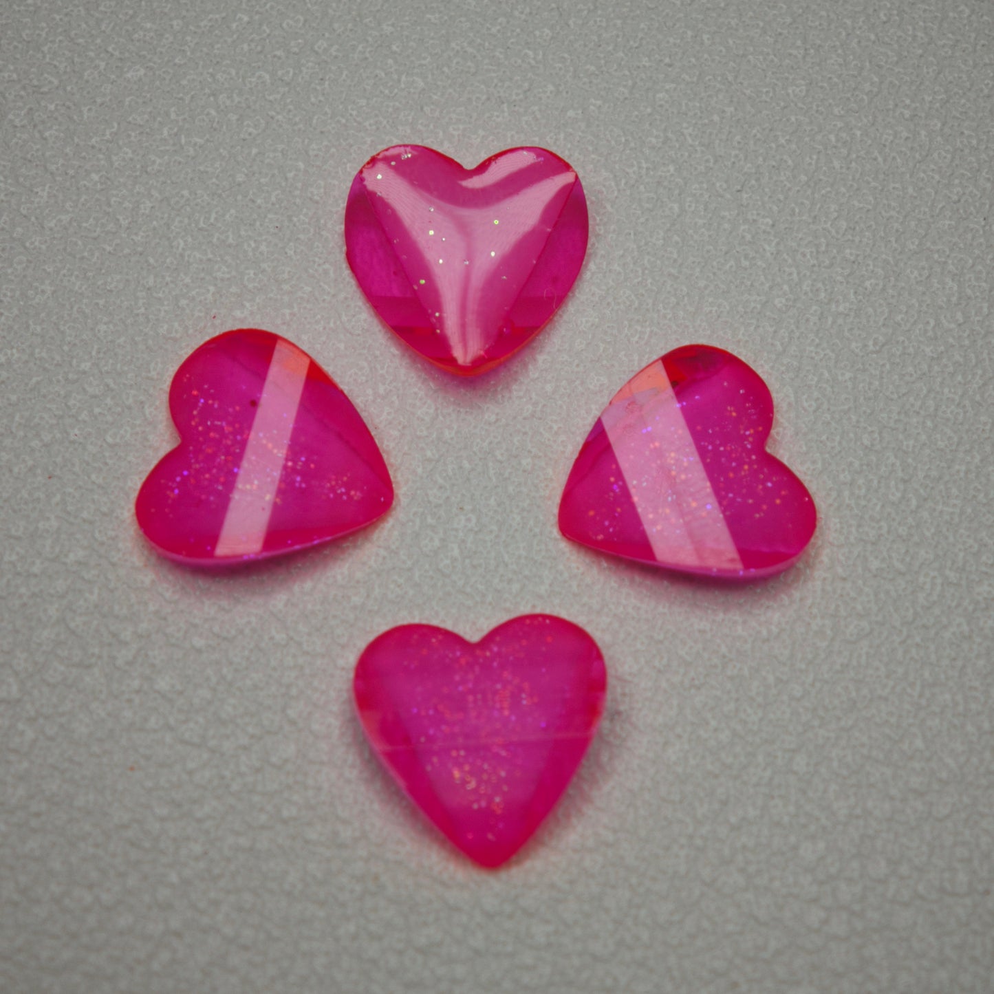 [KM7008]- 8mm*8mm Love Heart Shaped Petals Charms, Flat Bottom Peach Heart Resin Diamonds