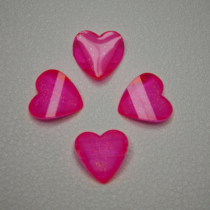 [KM7008]- 8mm*8mm Love Heart Shaped Petals Charms, Flat Bottom Peach Heart Resin Diamonds