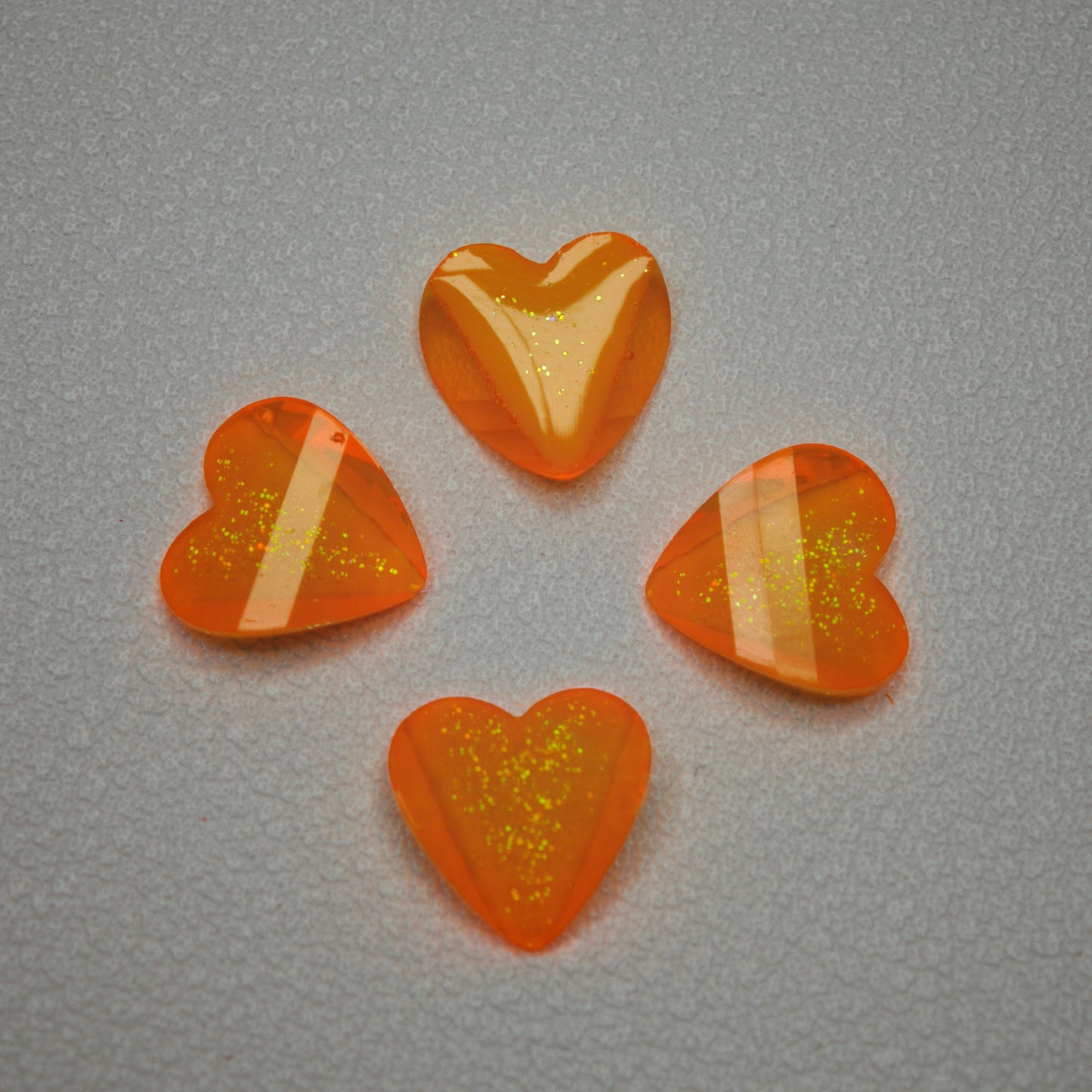 [KM7008]- 8mm*8mm Love Heart Shaped Petals Charms, Flat Bottom Peach Heart Resin Diamonds