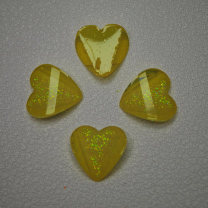 [KM7008]- 8mm*8mm Love Heart Shaped Petals Charms, Flat Bottom Peach Heart Resin Diamonds