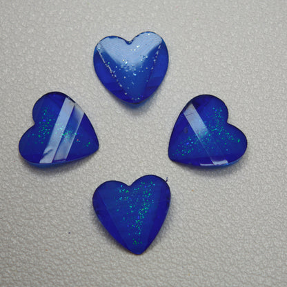 [KM7008]- 8mm*8mm Love Heart Shaped Petals Charms, Flat Bottom Peach Heart Resin Diamonds
