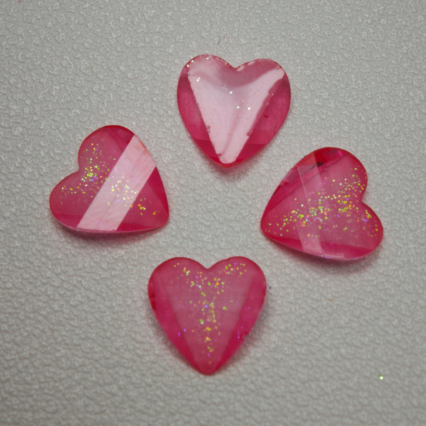 [KM7008]- 8mm*8mm Love Heart Shaped Petals Charms, Flat Bottom Peach Heart Resin Diamonds