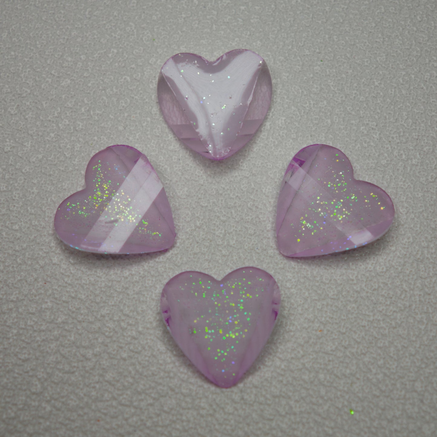 [KM7008]- 8mm*8mm Love Heart Shaped Petals Charms, Flat Bottom Peach Heart Resin Diamonds