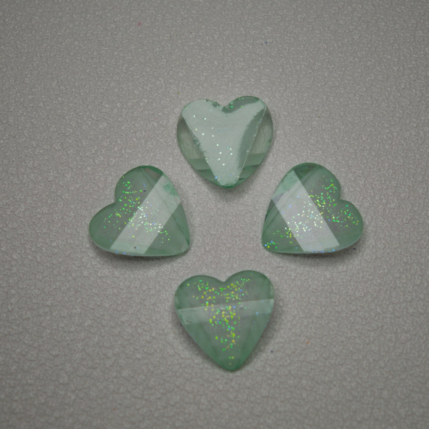 [KM7008]- 8mm*8mm Love Heart Shaped Petals Charms, Flat Bottom Peach Heart Resin Diamonds