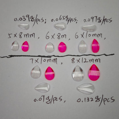 1000 Pieces/Bag Water Drop Shaped Petal Charms, Flat Bottom Resin Diamonds, 5 Sizes Choose [KM7010],[KM7011],[KM7012],[KM7013],[KM7014]