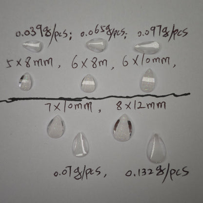 1000 Pieces/Bag Water Drop Shaped Petal Charms, Flat Bottom Resin Diamonds, 5 Sizes Choose [KM7010],[KM7011],[KM7012],[KM7013],[KM7014]