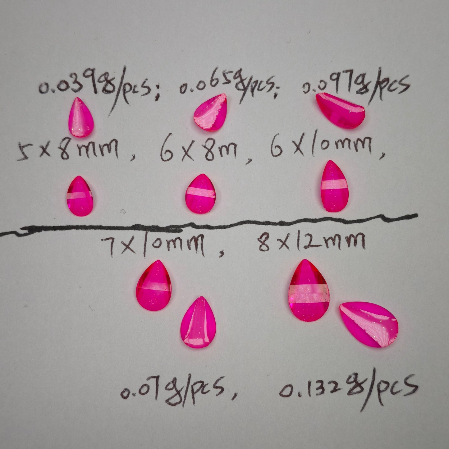1000 Pieces/Bag Water Drop Shaped Petal Charms, Flat Bottom Resin Diamonds, 5 Sizes Choose [KM7010],[KM7011],[KM7012],[KM7013],[KM7014]
