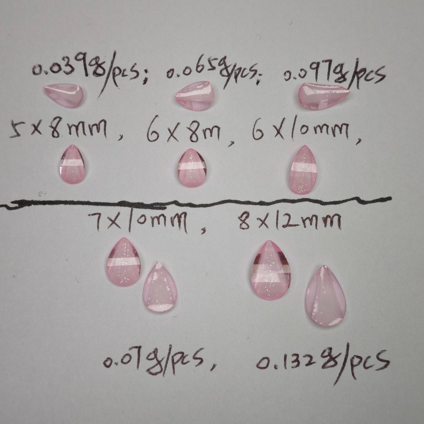 1000 Pieces/Bag Water Drop Shaped Petal Charms, Flat Bottom Resin Diamonds, 5 Sizes Choose [KM7010],[KM7011],[KM7012],[KM7013],[KM7014]