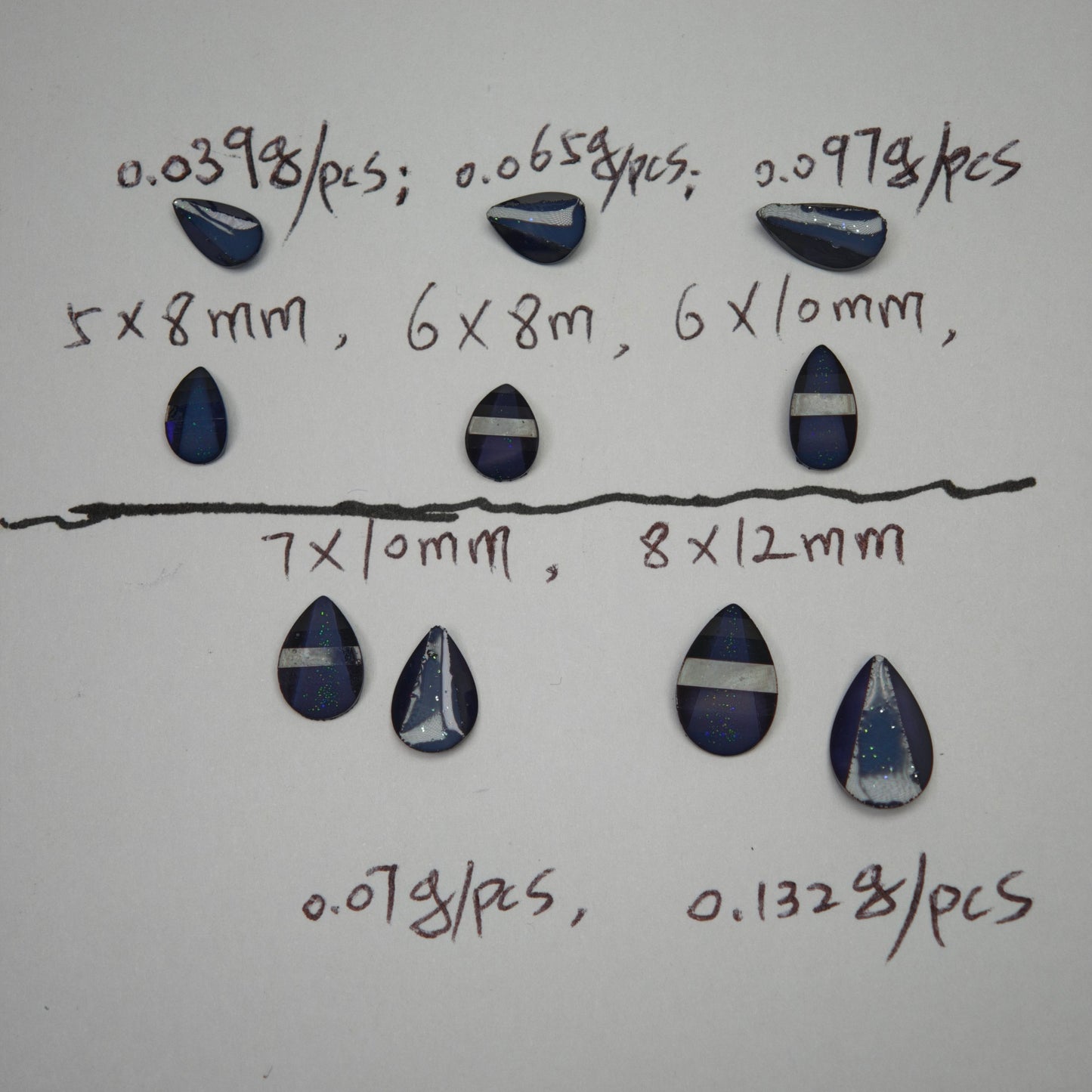 1000 Pieces/Bag Water Drop Shaped Petal Charms, Flat Bottom Resin Diamonds, 5 Sizes Choose [KM7010],[KM7011],[KM7012],[KM7013],[KM7014]