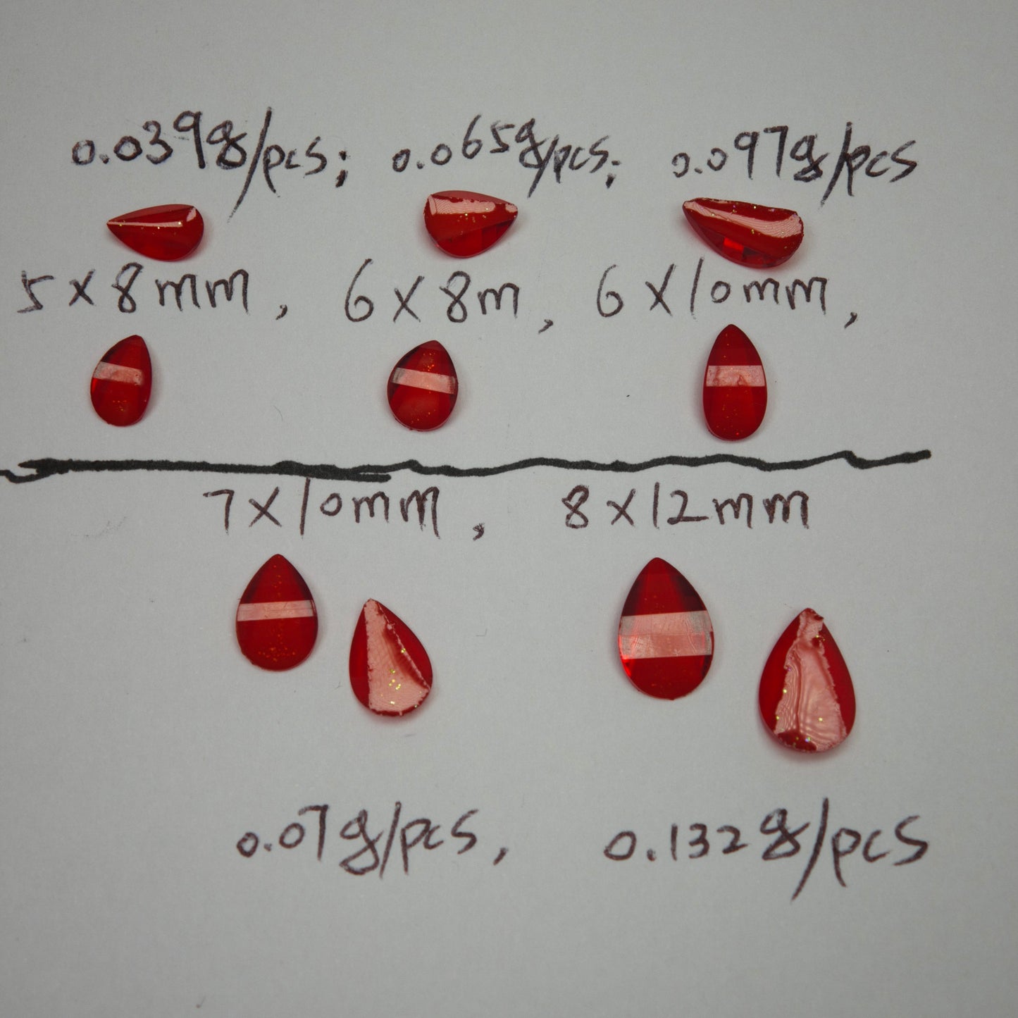1000 Pieces/Bag Water Drop Shaped Petal Charms, Flat Bottom Resin Diamonds, 5 Sizes Choose [KM7010],[KM7011],[KM7012],[KM7013],[KM7014]