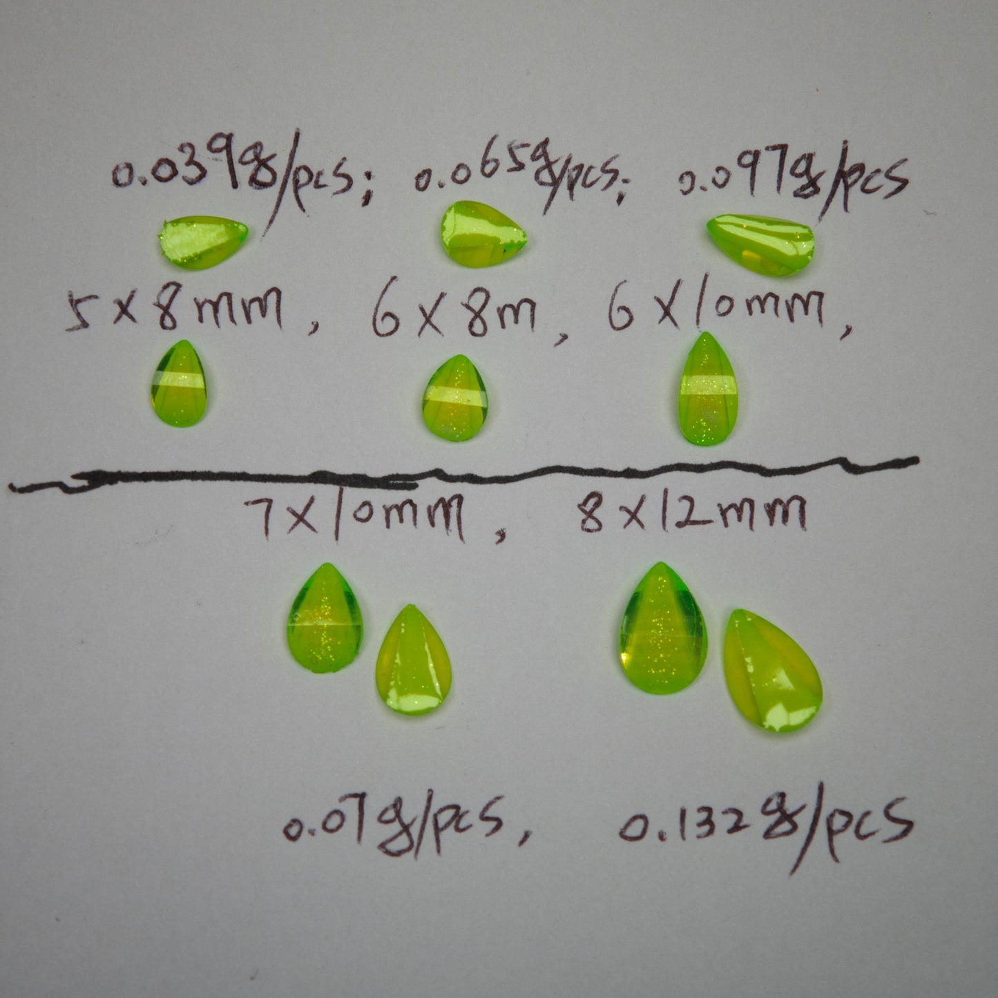 1000 Pieces/Bag Water Drop Shaped Petal Charms, Flat Bottom Resin Diamonds, 5 Sizes Choose [KM7010],[KM7011],[KM7012],[KM7013],[KM7014]
