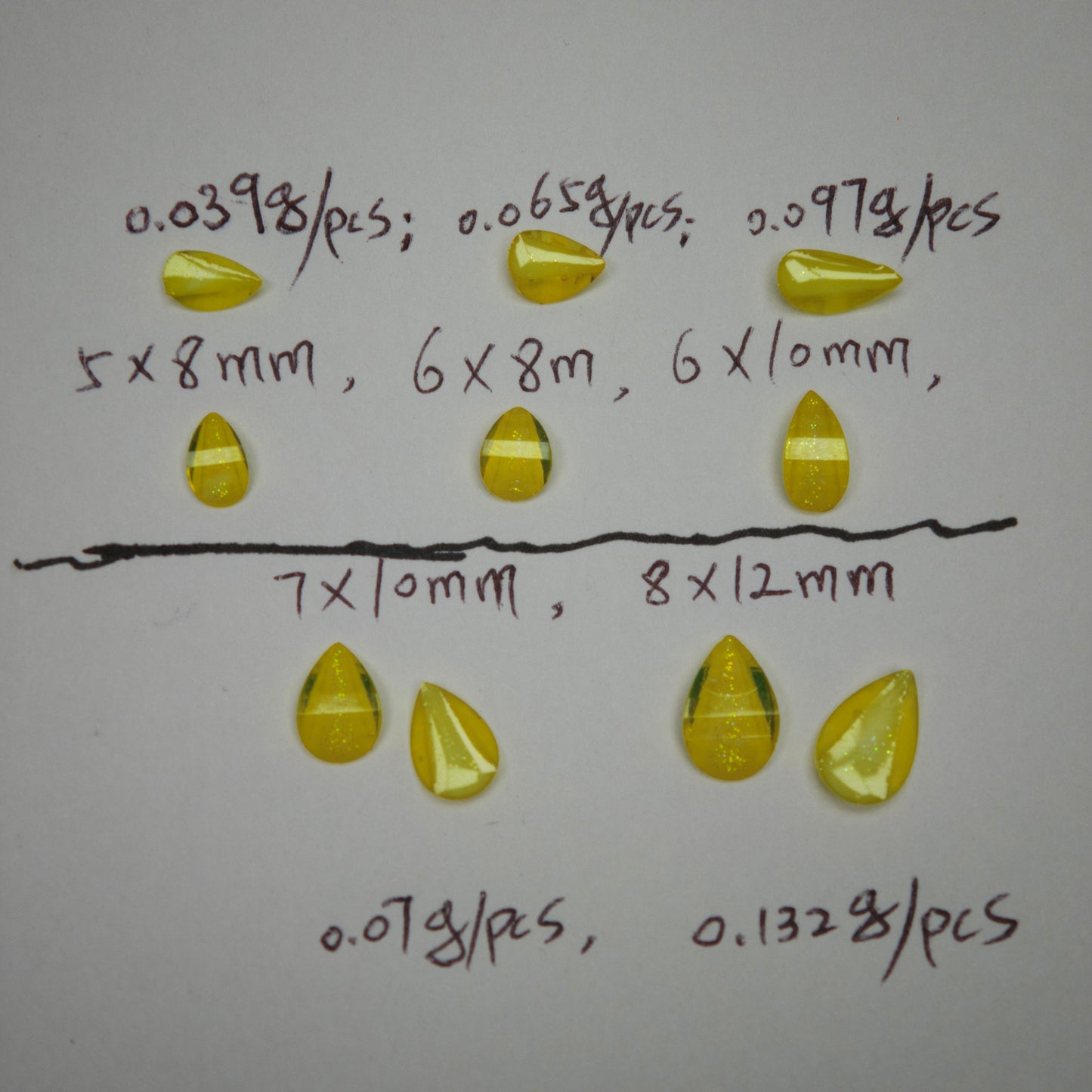 1000 Pieces/Bag Water Drop Shaped Petal Charms, Flat Bottom Resin Diamonds, 5 Sizes Choose [KM7010],[KM7011],[KM7012],[KM7013],[KM7014]