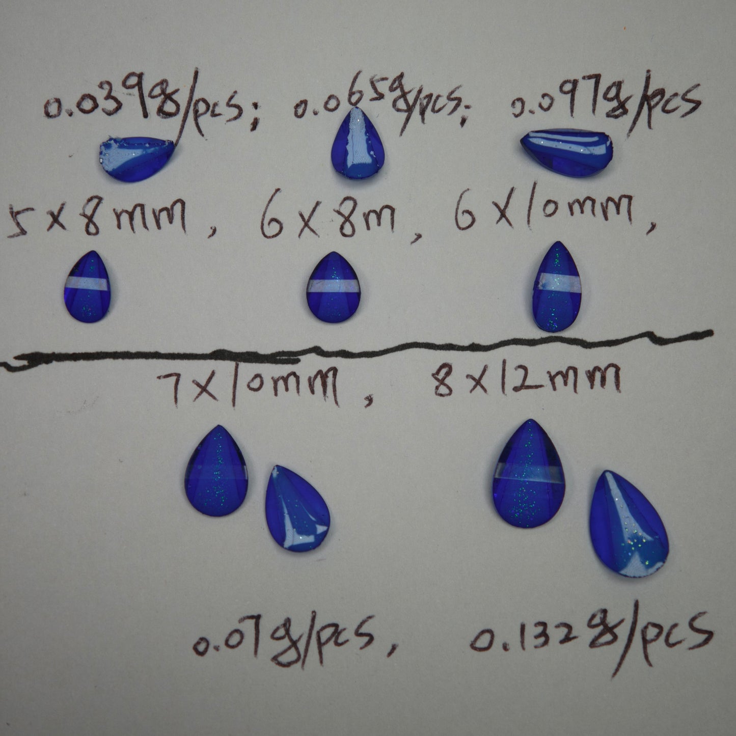 1000 Pieces/Bag Water Drop Shaped Petal Charms, Flat Bottom Resin Diamonds, 5 Sizes Choose [KM7010],[KM7011],[KM7012],[KM7013],[KM7014]