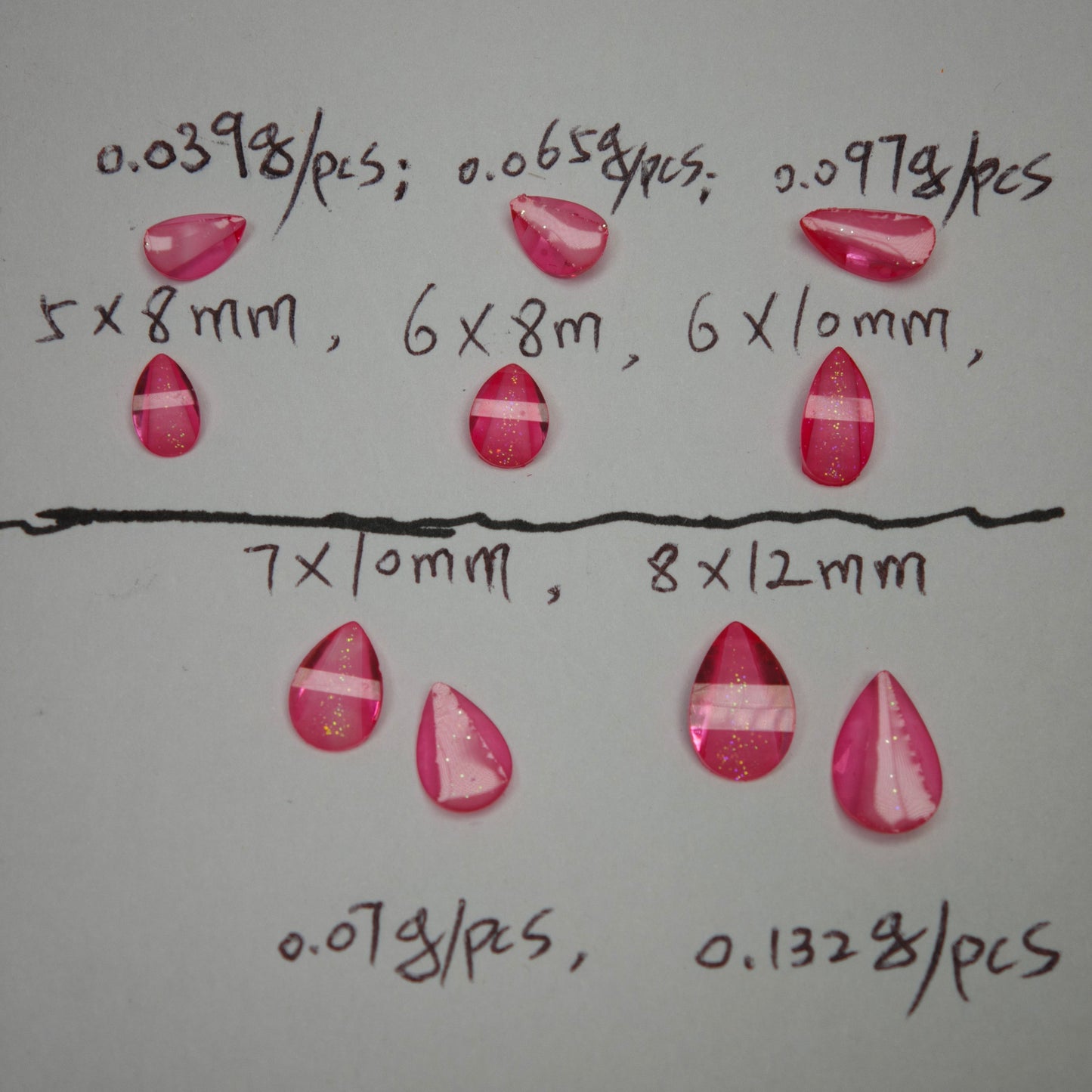 1000 Pieces/Bag Water Drop Shaped Petal Charms, Flat Bottom Resin Diamonds, 5 Sizes Choose [KM7010],[KM7011],[KM7012],[KM7013],[KM7014]