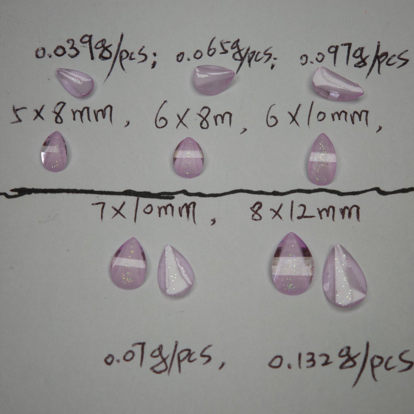 1000 Pieces/Bag Water Drop Shaped Petal Charms, Flat Bottom Resin Diamonds, 5 Sizes Choose [KM7010],[KM7011],[KM7012],[KM7013],[KM7014]
