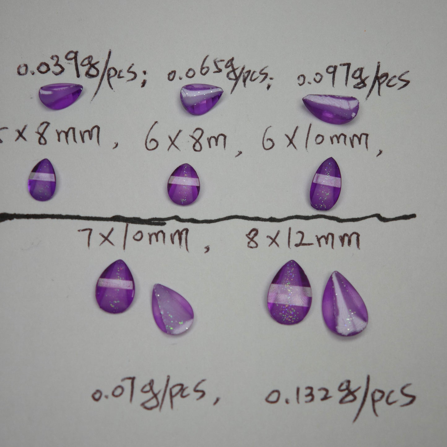 1000 Pieces/Bag Water Drop Shaped Petal Charms, Flat Bottom Resin Diamonds, 5 Sizes Choose [KM7010],[KM7011],[KM7012],[KM7013],[KM7014]