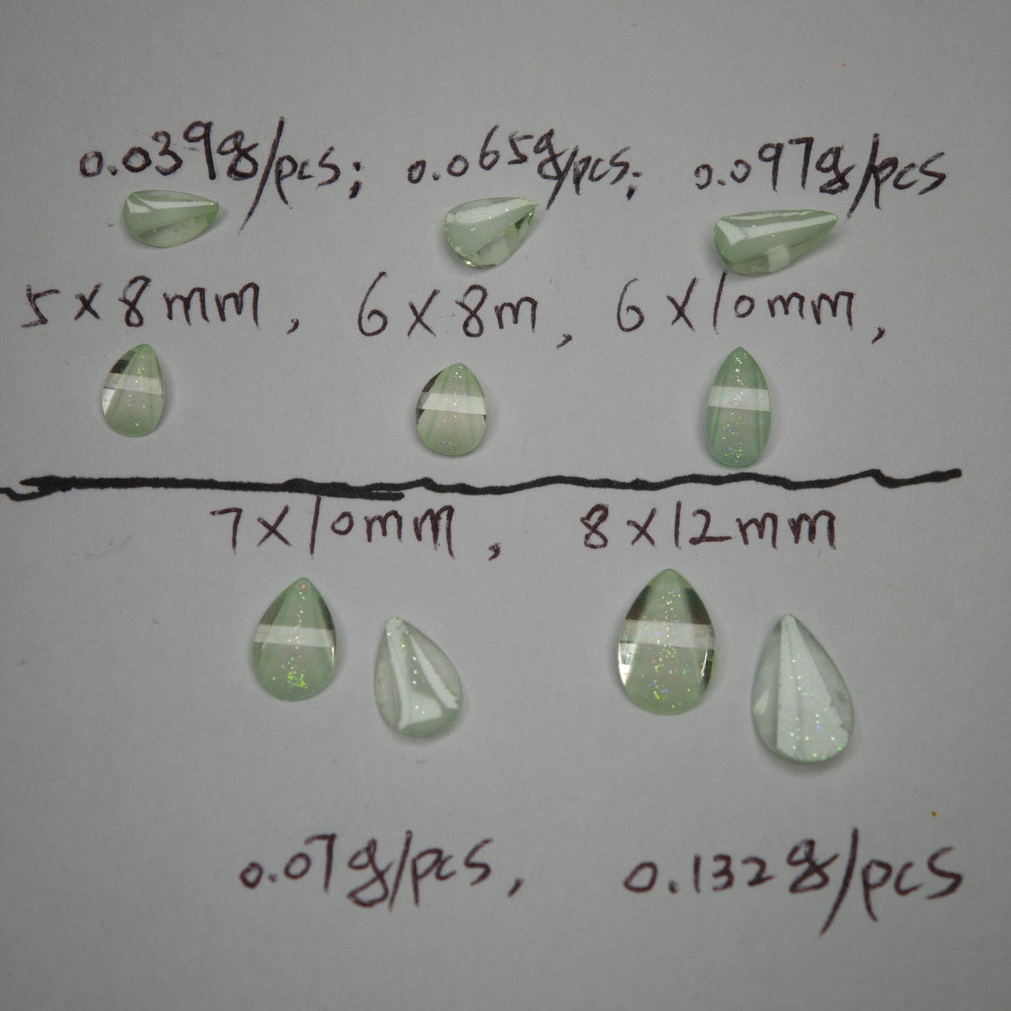 1000 Pieces/Bag Water Drop Shaped Petal Charms, Flat Bottom Resin Diamonds, 5 Sizes Choose [KM7010],[KM7011],[KM7012],[KM7013],[KM7014]