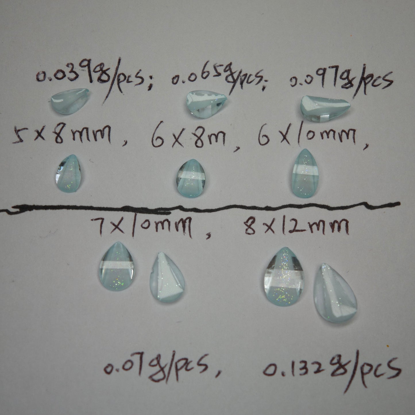 1000 Pieces/Bag Water Drop Shaped Petal Charms, Flat Bottom Resin Diamonds, 5 Sizes Choose [KM7010],[KM7011],[KM7012],[KM7013],[KM7014]