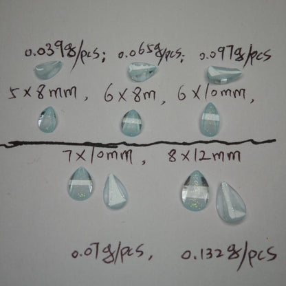 1000 Pieces/Bag Water Drop Shaped Petal Charms, Flat Bottom Resin Diamonds, 5 Sizes Choose [KM7010],[KM7011],[KM7012],[KM7013],[KM7014]
