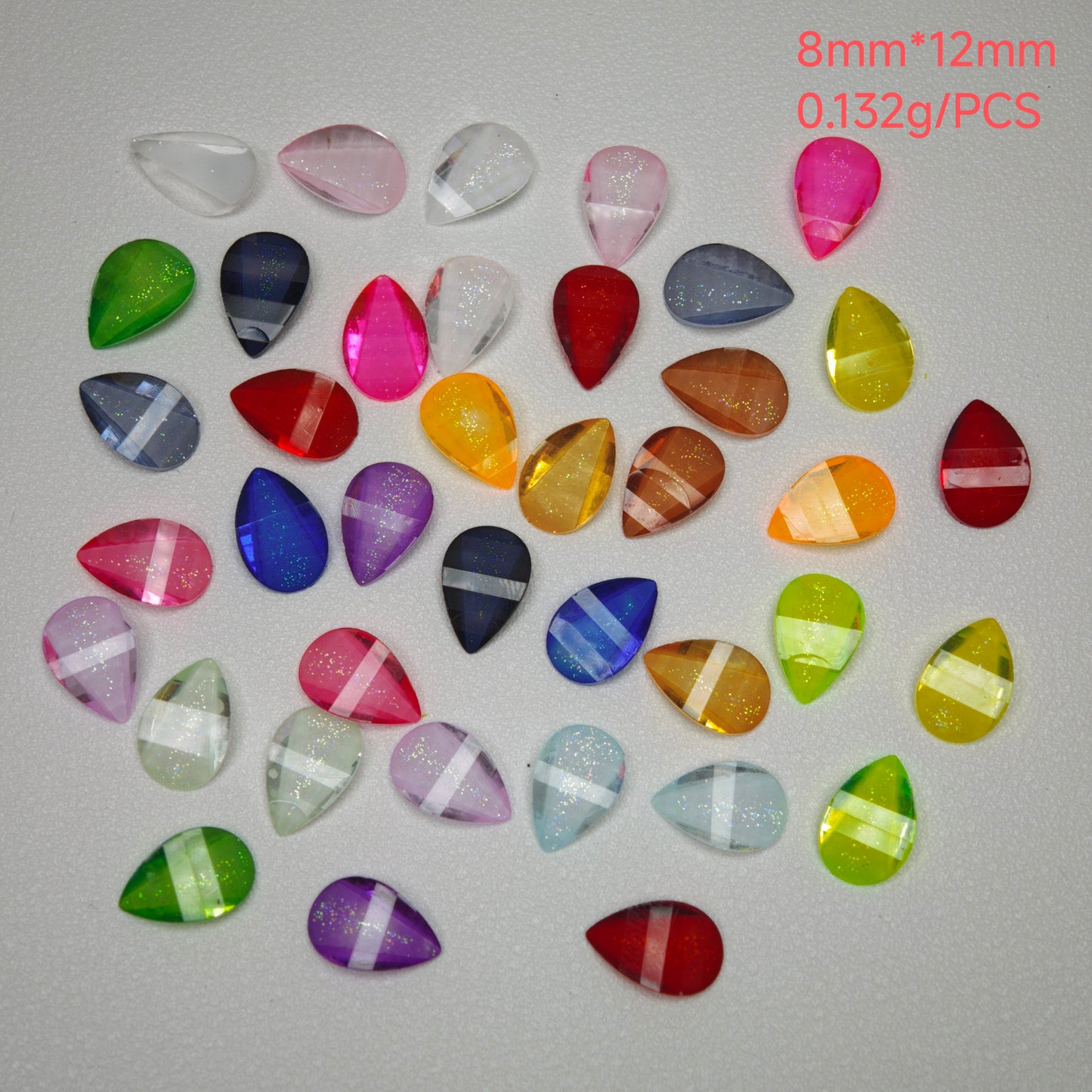 1000 Pieces/Bag Water Drop Shaped Petal Charms, Flat Bottom Resin Diamonds, 5 Sizes Choose [KM7010],[KM7011],[KM7012],[KM7013],[KM7014]